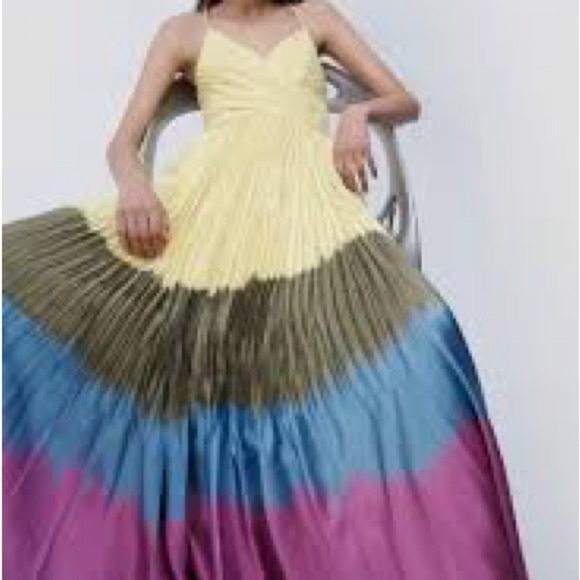 (35) NWT Jonathan Simkhai Milena Daffodil Dip Dye Dress - Picture 10 of 14